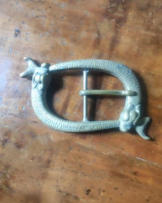 Fibbia Ottone Dragone Artistica - 10,5 cm
