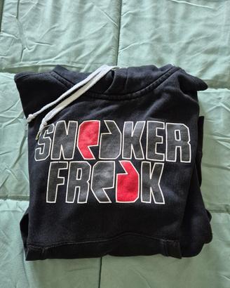 Felpa Nera Cappuccio Sneaker Freak Uomo-Donna XS