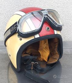 Casco britannico Centurion anni '70 occhialoni AGV