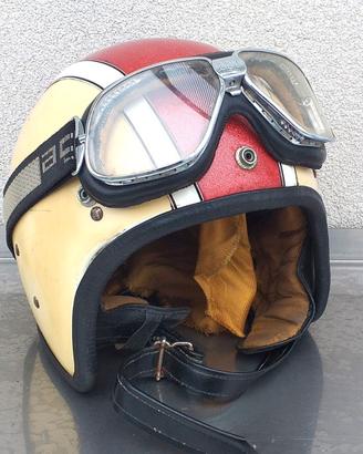 Casco britannico Centurion anni '70 occhialoni AGV