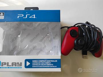 Controller Cablato PS4 PLAY Rosso Licenza ufficial