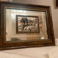 Cavalli in argento. Quandro in bassorilievo.