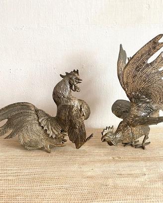 Statue gallo gallina