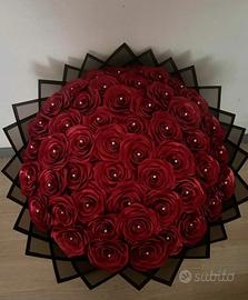 mazzo di 50 Rose Rosse