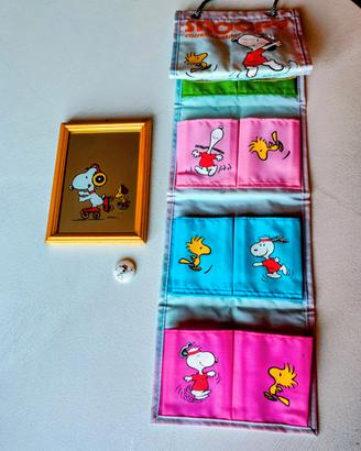 Snoopy: organizer specchio e spilla vintage