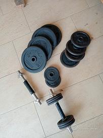 Set Manubri Regolabili Domyos + 36 kg pesi Ghisa