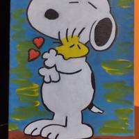 dipinto a mano.snoopy e Woodstock 