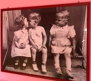 Quadro con stampa stile vintage, cornice di legno