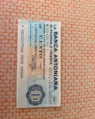 Assegni circolari 100 lire del 1976