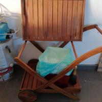 Carrello porta bibite da giardino in legno