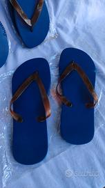 3 paia di ciabatte infradito NUOVE blu e marrone 