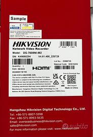 Hikvision DS-7608NI-M2 – NVR 8 Canali PoE/Network