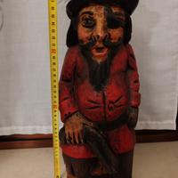 scultura legno porta bottiglie vintage 