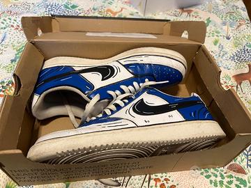 Nike court vision customizzate custom cartoon blu