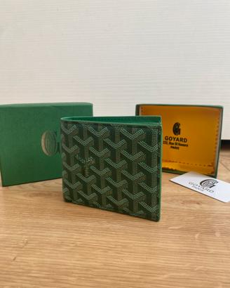 portafoglio goyard verde con scatola