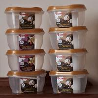 8 vasetti in plastica con coperchio per animali