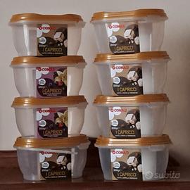 8 vasetti in plastica con coperchio per animali