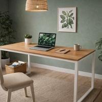 Scrivania legno chiaro e metallo