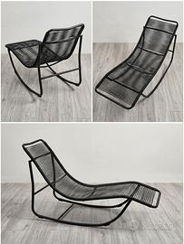 Sedia Chaise Longue a Dondolo Nera - Nuova