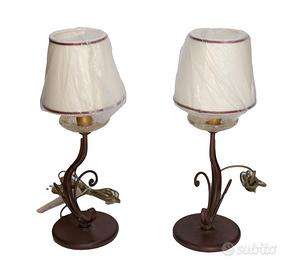 Coppia di lampade Montart artigianali decorate