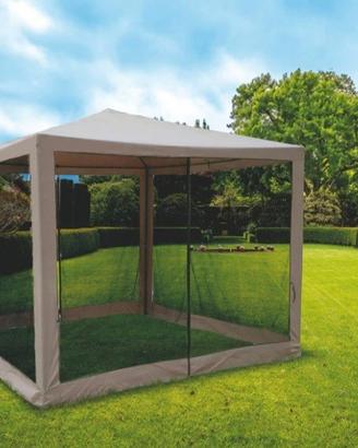 Gazebo 3x3 bianco per giardino e mercatini