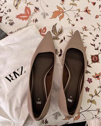 SCARPE ZARA 41 IN RASO COLOR AVORIO