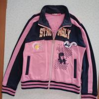 Giacca Rosa & Blu con paillettes & zip in Cotone 