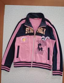 Giacca Rosa & Blu con paillettes & zip in Cotone 