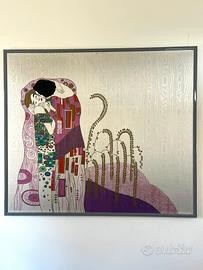 Quadro su seta il bacio di Klimt 1,41L