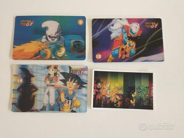 lotto 4 pz card dragonball GT santal figurine set