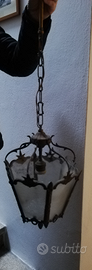 Lampadario lanterna bronzo