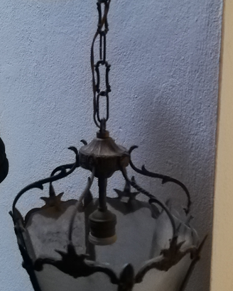 Lampadario lanterna bronzo