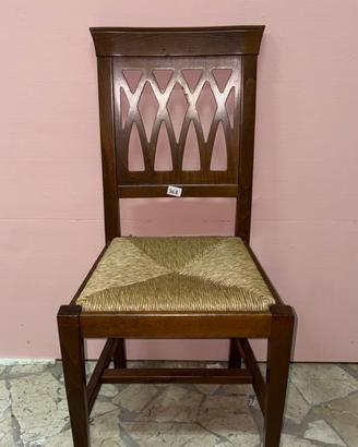 Stock 6 sedie nuove in legno massello e paglia