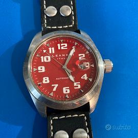 Leandri Italia Automatic quadrante rosso fuoco