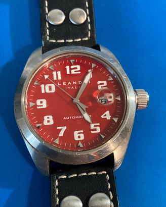 Leandri Italia Automatic quadrante rosso fuoco