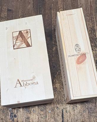 Scatola e cofanetto in legno per vino