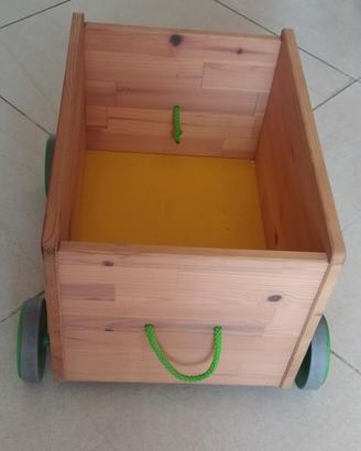 Contenitore legno con rotelle