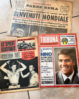 Riviste + giornale pugile Nino Benvenuti
