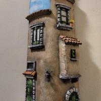 Tegola decorata a mano 