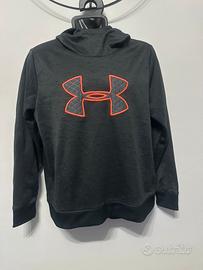 Under armour coldgear hoodie nero logo arancio xl