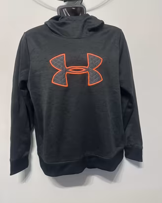 Under armour coldgear hoodie nero logo arancio xl