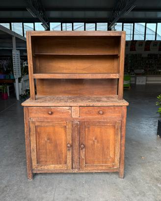 Credenza rustica in legno con alzata