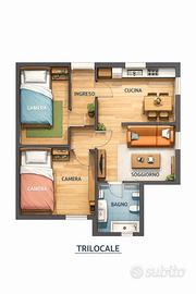 Trilocale in zona Murri