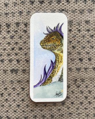 Segnalibro ad acquerello originale - drago Astuto