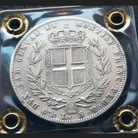 Regno di Sardegna 5 lire 1840 Genova Carlo Alberto