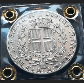 Regno di Sardegna 5 lire 1840 Genova Carlo Alberto