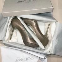 Jimmy Choo DAHLIA Glitter Taupe Pumps - Nuove
