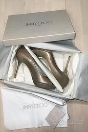 Jimmy Choo DAHLIA Glitter Taupe Pumps - Nuove