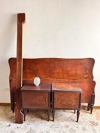 LETTO MATRIMONIALE VINTAGE ANNI ’50 CON COMODINI