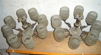 coppia Lampadari Vintage a 8 lampade